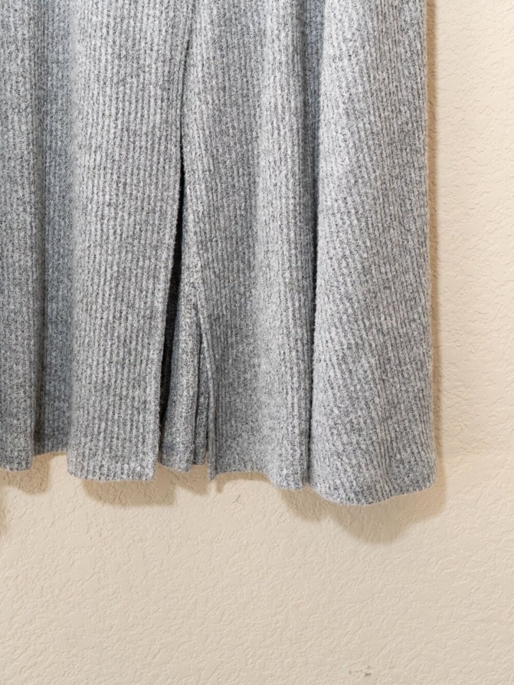 Old Navy Womens L Gray Ribbed Knit Wrap Dress Long Sleeve V Neck Tie Waist - Picture 10 of 16